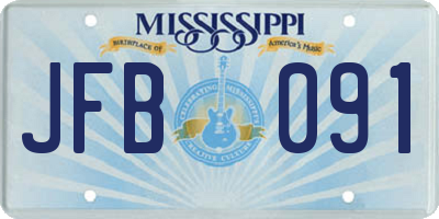 MS license plate JFB091