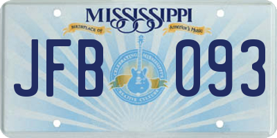 MS license plate JFB093