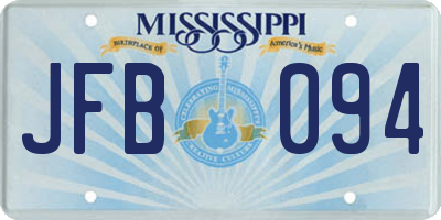 MS license plate JFB094