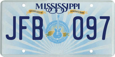 MS license plate JFB097