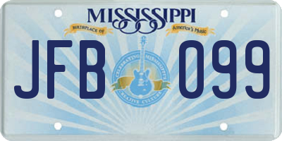 MS license plate JFB099