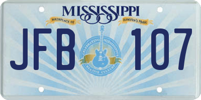 MS license plate JFB107