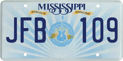 MS license plate JFB109