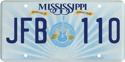MS license plate JFB110