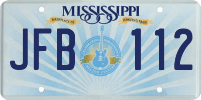 MS license plate JFB112