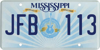 MS license plate JFB113