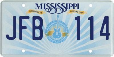 MS license plate JFB114