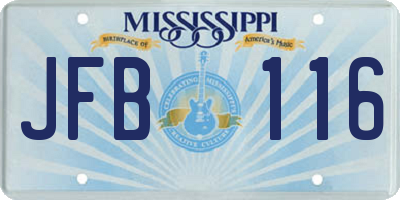 MS license plate JFB116