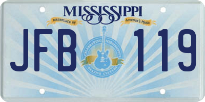 MS license plate JFB119
