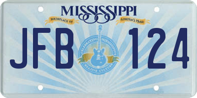 MS license plate JFB124