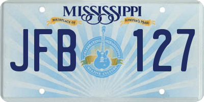 MS license plate JFB127