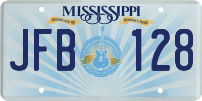 MS license plate JFB128