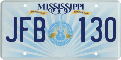 MS license plate JFB130