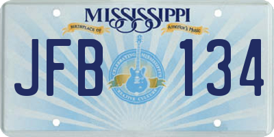 MS license plate JFB134
