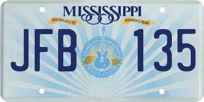 MS license plate JFB135