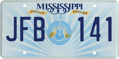 MS license plate JFB141
