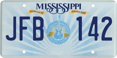 MS license plate JFB142