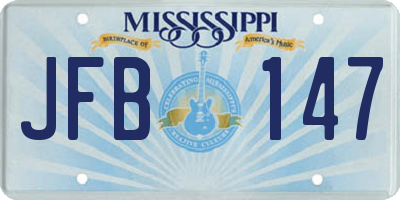 MS license plate JFB147