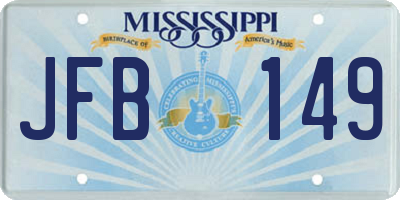 MS license plate JFB149