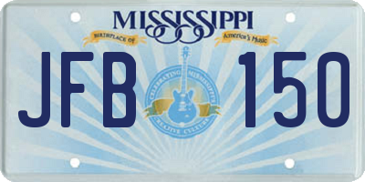 MS license plate JFB150