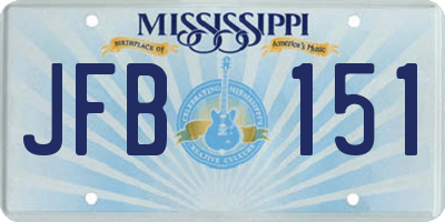 MS license plate JFB151