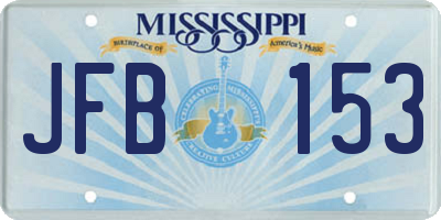 MS license plate JFB153