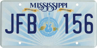 MS license plate JFB156