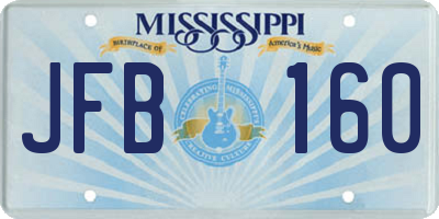 MS license plate JFB160