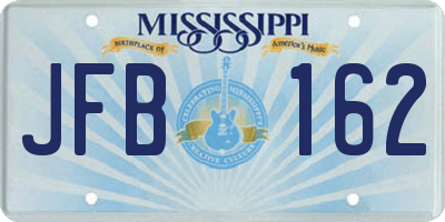 MS license plate JFB162