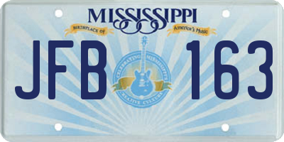 MS license plate JFB163