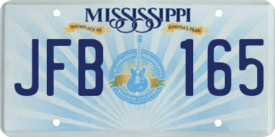 MS license plate JFB165