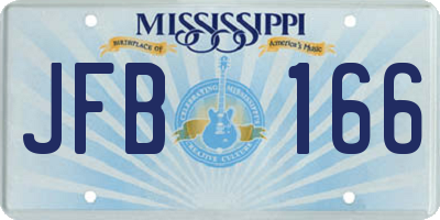 MS license plate JFB166