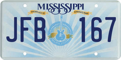 MS license plate JFB167