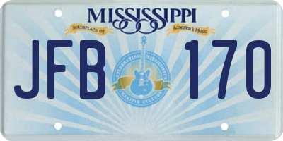 MS license plate JFB170