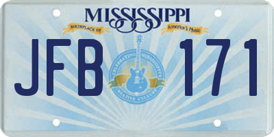 MS license plate JFB171