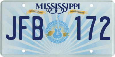 MS license plate JFB172