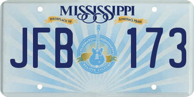 MS license plate JFB173