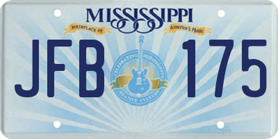MS license plate JFB175