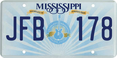 MS license plate JFB178