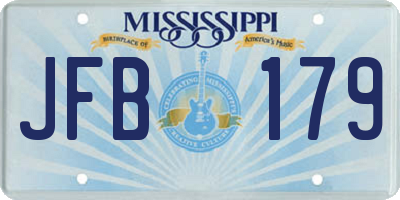 MS license plate JFB179
