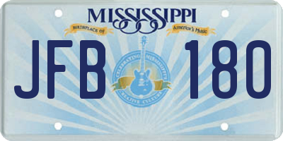 MS license plate JFB180