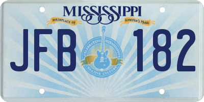 MS license plate JFB182