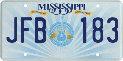 MS license plate JFB183