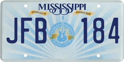 MS license plate JFB184