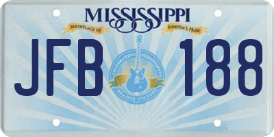 MS license plate JFB188
