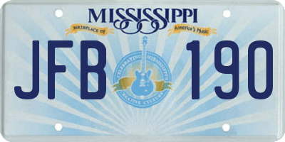 MS license plate JFB190