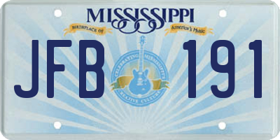 MS license plate JFB191