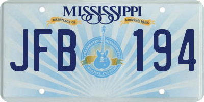 MS license plate JFB194