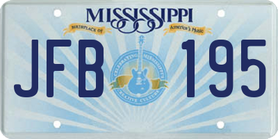 MS license plate JFB195