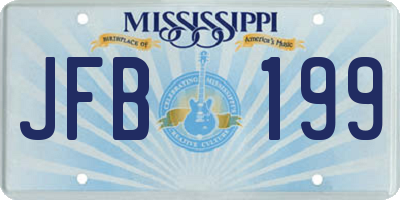 MS license plate JFB199